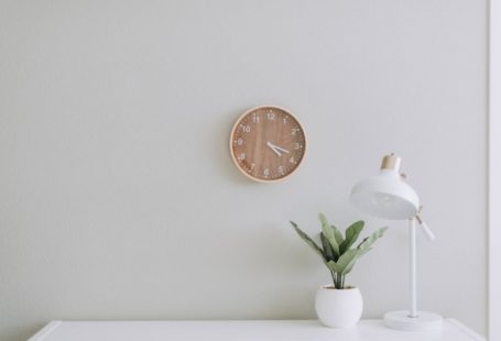 Clock Planning - white desk lamp beside green plant